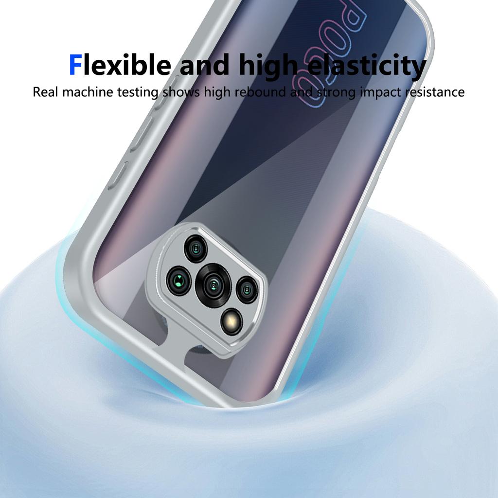 Custodia per Xiaomi Poco X3 Pro con Cuscinetti d'Aria in Silicone TPU Bumper Cover Posteriore Trasparente Opaca Custodia Rigida per Telefono per Xiaomi Poco X3 NFC X3Pro