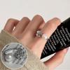 Korean S925 Silver Cross Military Flower Ring: Retro, Adjustable, Fashionable Hip-Hop Index Finger Design for Women.