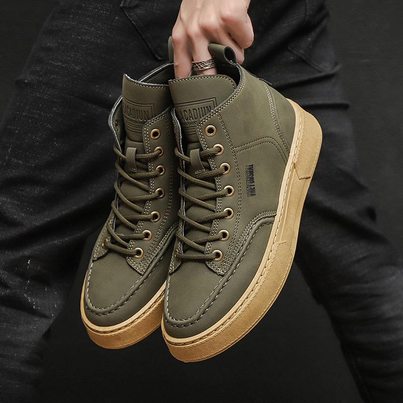 Men Ankle Boots Outdoor Leather Autumn Spring Non -Slip Walk Male Casual Flats Shoes Sneakers Fashion Comfortable