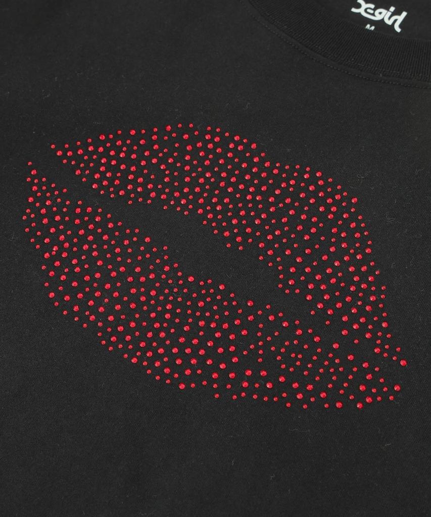 RHINESTONE LIP TEE 105252011015 BLACK S X-girl S/S