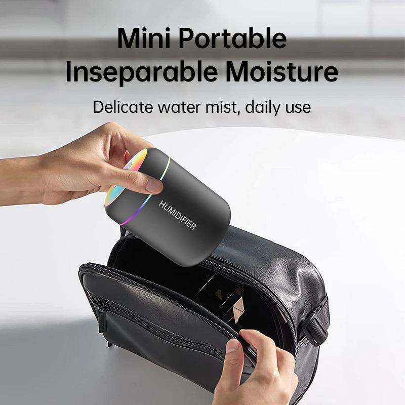 Mini Humidificateur d'Air 180ML USB Aromathérapie Diffuseur d'Arômes Électrique avec Lumières Colorées Purificateur d'Huiles Essentielles Créateur de Brume Lumières Pour Voiture Maison Chambre