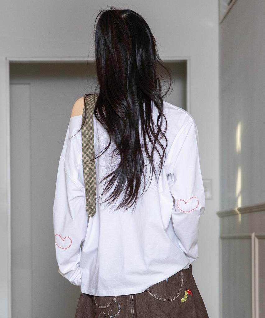 RuNaKi'Hu' Wxt088 Torori One-Shoulder Long Sleeve (White)