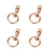 4PCS L Track Double Stud Tie Down Fitting Carbon Steel L Track Fitting with O Ring for Truck Bed