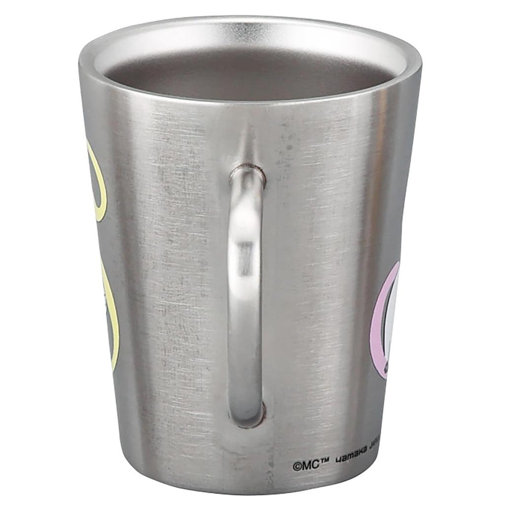 Moomin Stainless Steel 9 X Initial Birthday Made In Mug, Heat-Resistant, Double-Walled, 360ml, Diameter Approx. 11cm, "S", Silver, Gift, Item, Japan,