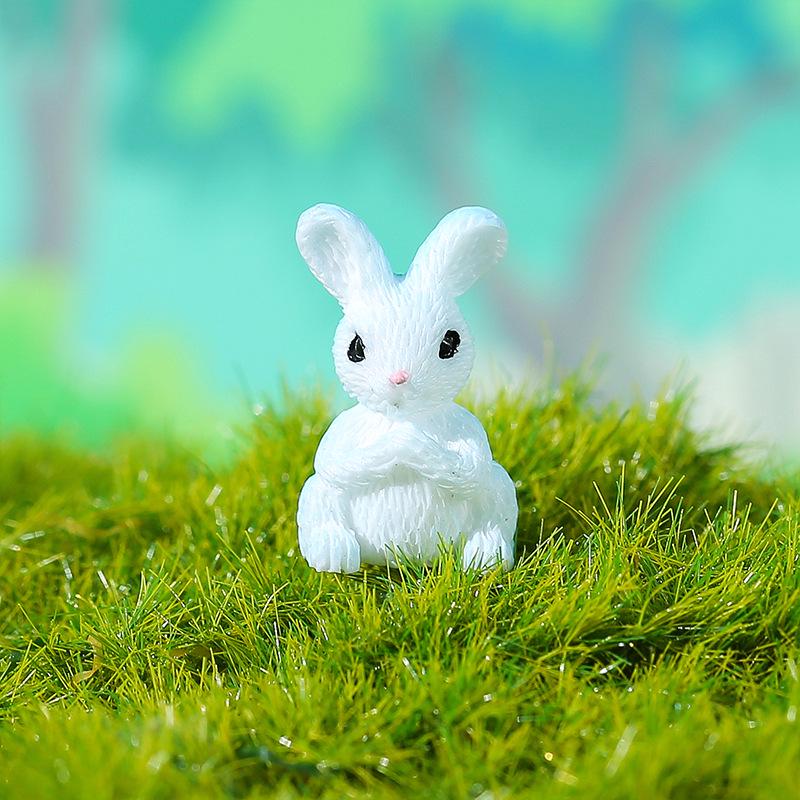 Rabbit Paradise: Cute Cartoon Rabbit Miniature Garden Ornaments - Colorful Resin Accessories & Crafts