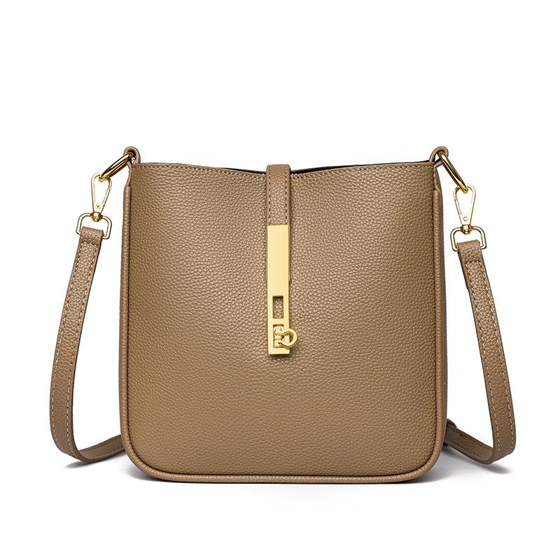 Genuine Leather Women's Bag Versatile Crossbody Bag Fashionable Shoulder Bag Underarm Bag Bucket Bag