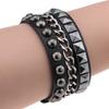 Multilayers Rock Spike Rivets Chain Bracelet Gothic Punk Wide Cuff Leather Bracelet Bangle Fashion Bracelet Jewelry