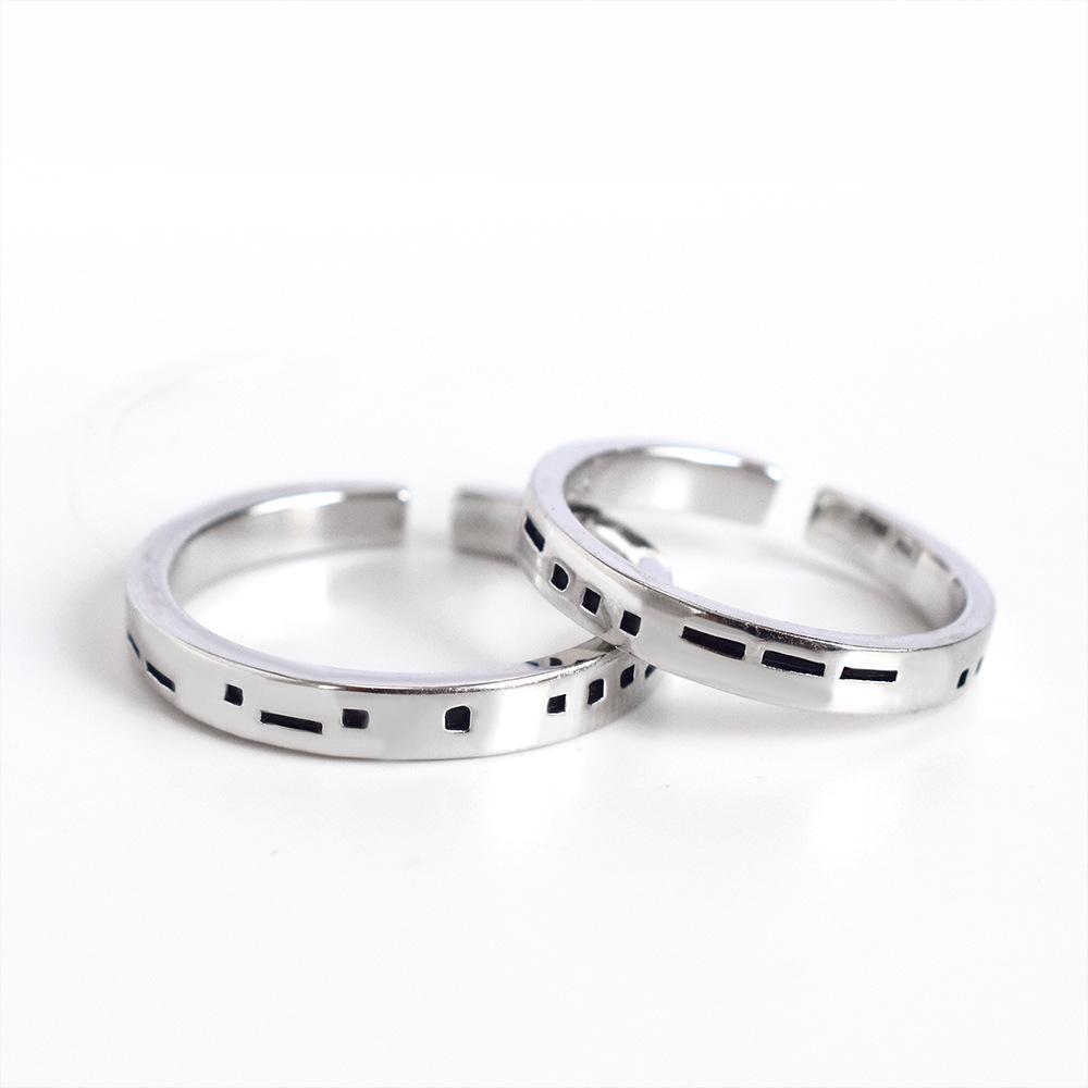 Personalized Morse Code Love Couple Rings In S925 Sterling Silver - Creative Korean Style for Men and Women