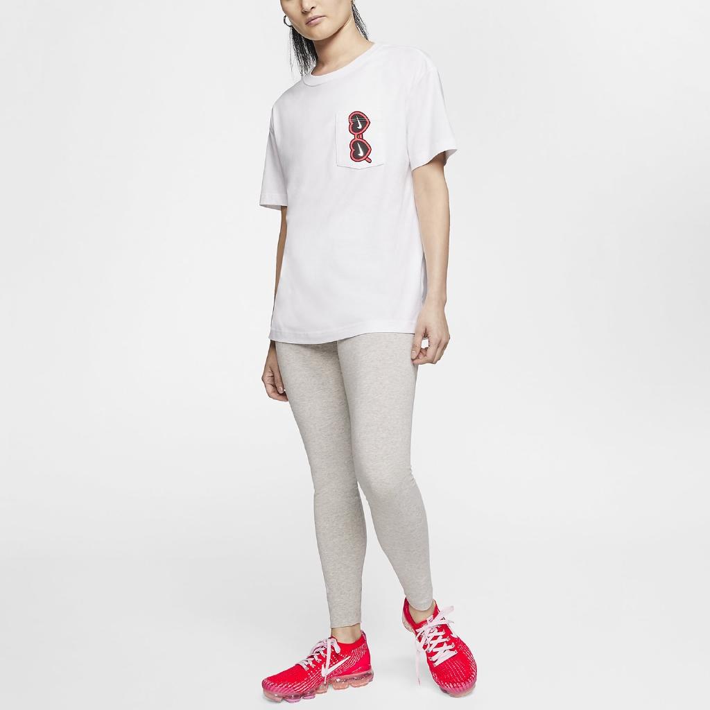 Nike Sportswear Heart Sunglasses Pocket Short Sleeve T-Shirt Women Tops White CU9700-100