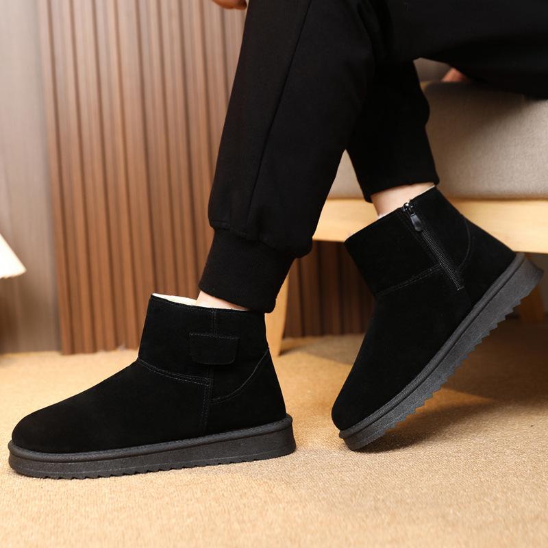 Winter Velvet Warm Men's Middle-aged and Elderly Snow Boots Thickened Cotton Shoes Comfortable