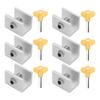 10Pcs Sliding Window Lock Aluminum Adjustable Easy Installation Window Security Stoppers with Keys