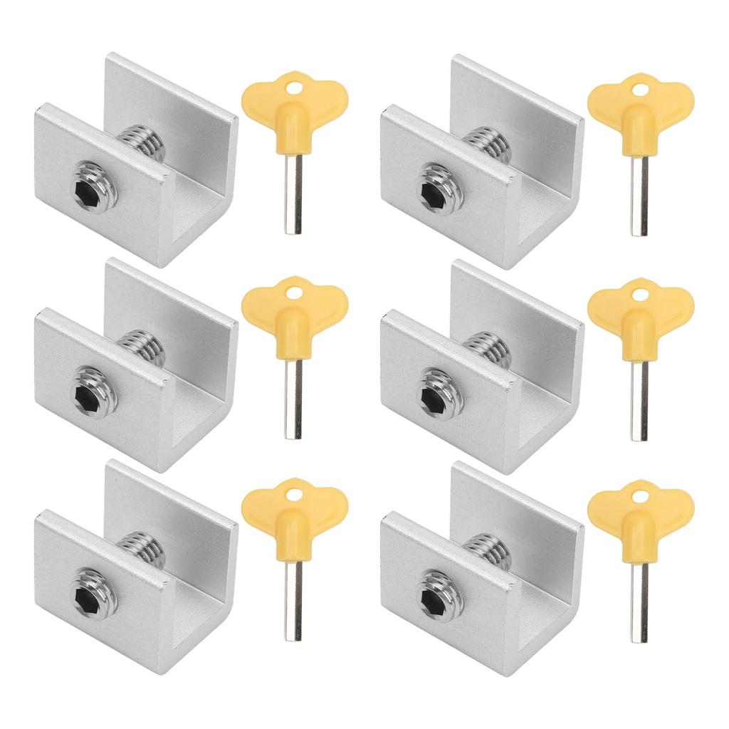 10Pcs Sliding Window Lock Aluminum Adjustable Easy Installation Window Security Stoppers with Keys