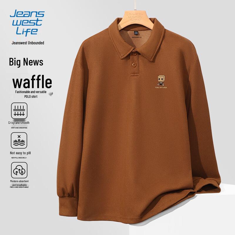Jeanswest Men s Heavyweight Waffle Knit Polo Shirt 3XL