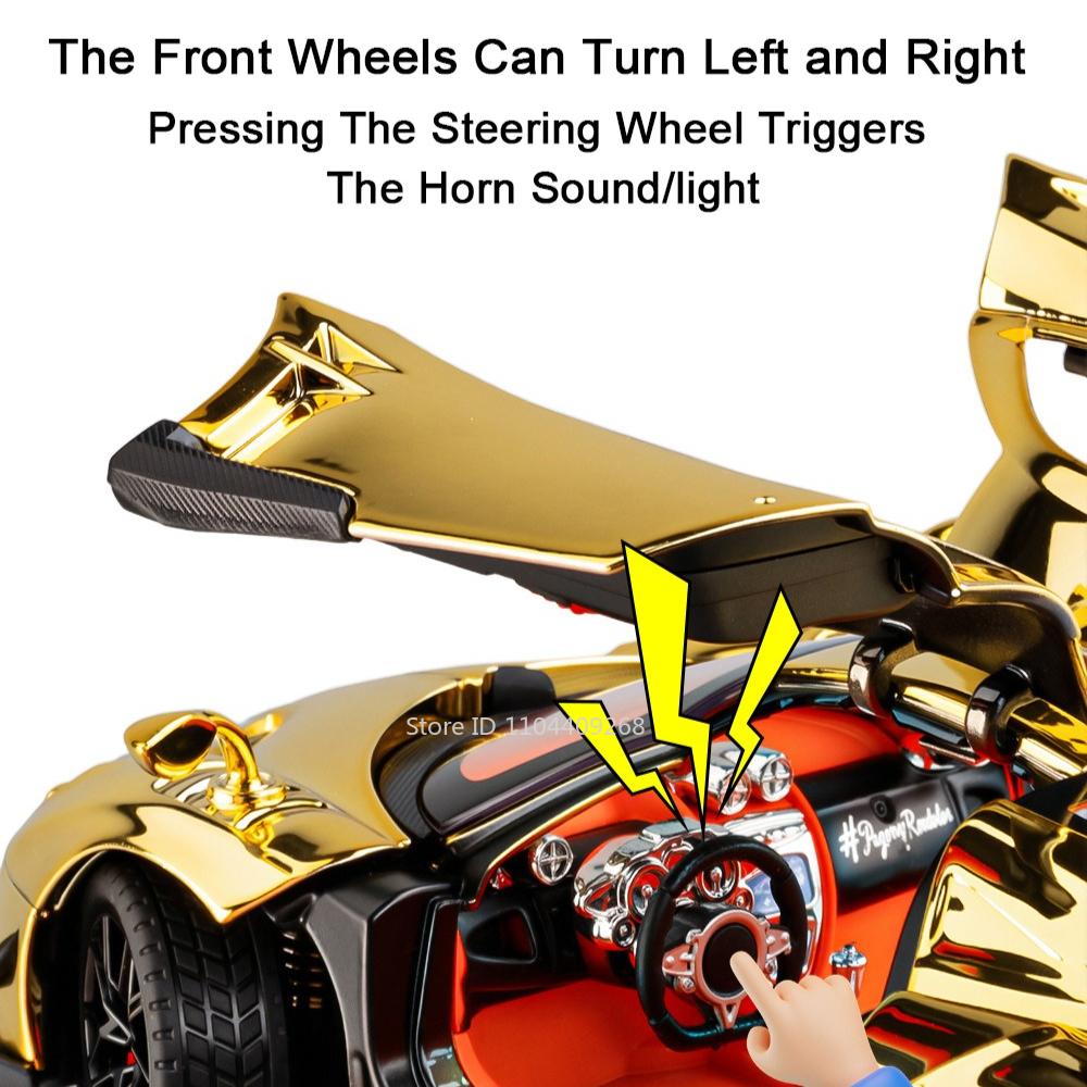 1:24 Scale Huayra BC 720S Sports Car Model Toy Sound Light Pull Back Supercar Shock Absorption Models Boys Gift Decoration