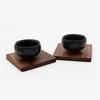 Round Square Cup Coaster Black Walnut Wood Insulation Dining Table Mug