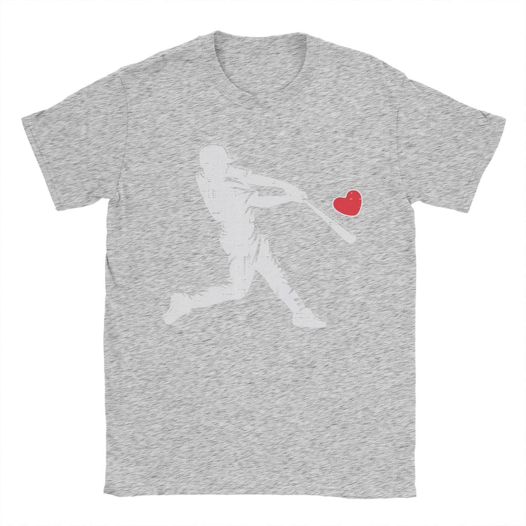 Unisexs Valentines Day Baseball Batter Silhouette Heart T Shirts  Cotton Clothing Funny Short Sleeve Tee Shirt Gift Idea TShirt