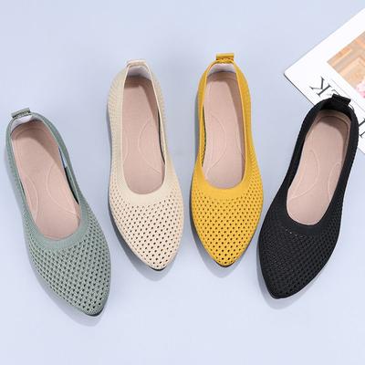 Old Beijing Cloth Shoes Women's Summer Breathable and Comfortable Mesh Flat Hollow One Kick Soft Sole Hollow Shoes