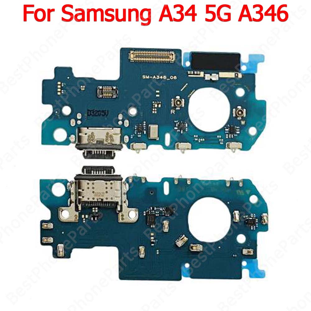 For Samsung Galaxy A04 A04s A04e A14 A24 A34 A54 5G Charging Port Charge Board Plate Ribbon Socket Usb Connector Spare Parts