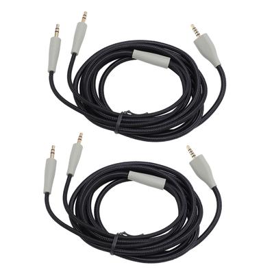 2PCS PC 3.5mm To Dual 3.5mm Earphone Cable 6.6FT OFC 3.5mm To Dual 3.5mm Jack Sound Cable for MMX100