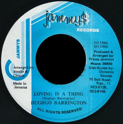 7inch Record HUGO BARRINGTON  Loving Is A Thing NONE Jammys Records 1986 Japan Reggae Ska  Dub Used