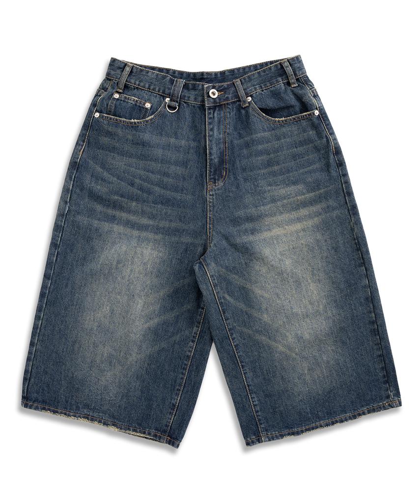 UNDEROFF Wide-Fit Washed Cropped Denim Pants Light Blue