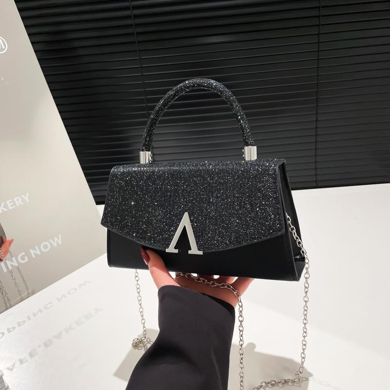 

Европейская и американская модная вечерняя сумка, блестящая сумочка, сумочка с вечерней сумкой, банкетная вечерняя сумка, сумка принцессы. чёрный