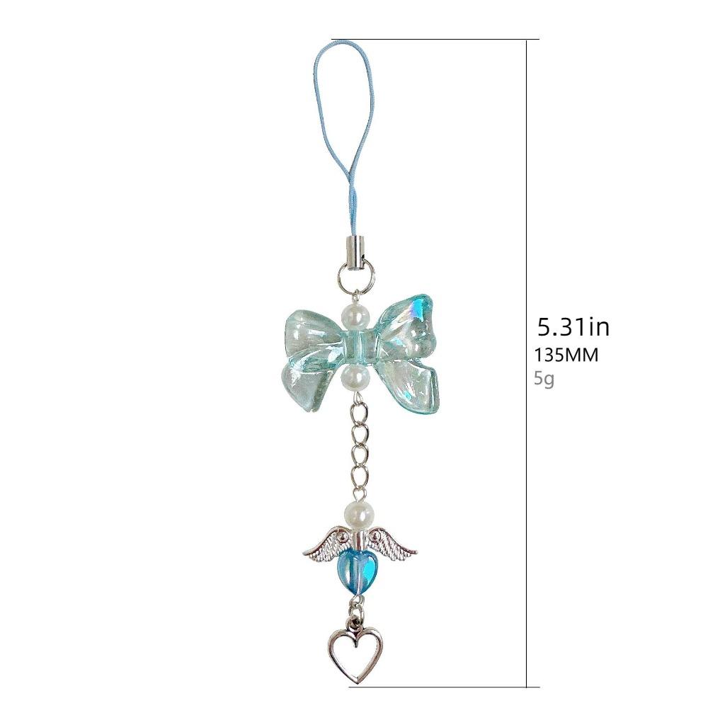 Wings Heart Fringe Phone Lanyard Love Pendant Bowknot Phone Chain  Key  Accessories