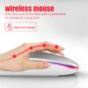 2.4g Wireless Mouse Bluetooth-compatible Rgb Rechargeable Mute Led Backlight Ergonomic Gaming Mouse