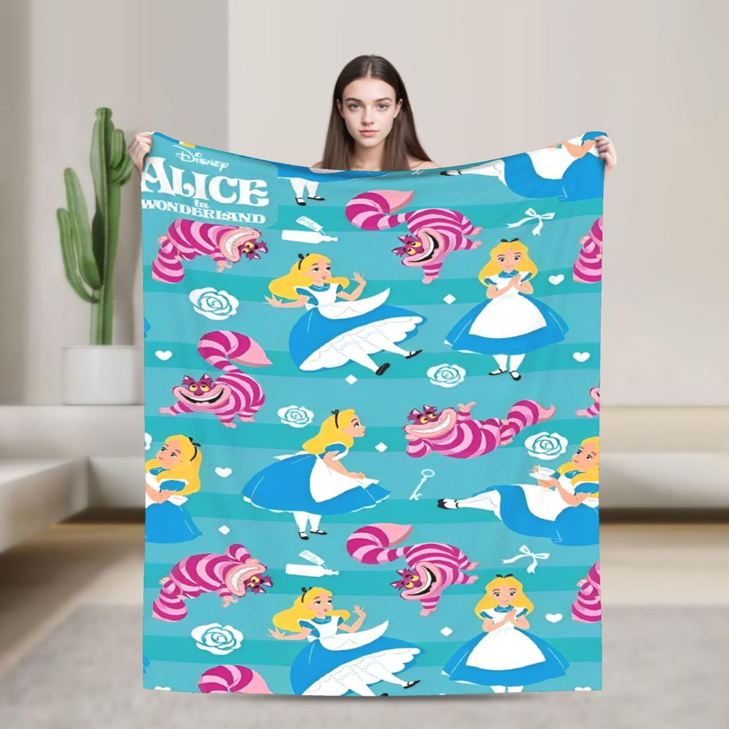 Cartoon Alice in Wonderland  Blankets  Flannel Awesome Warm Throw Blankets for Bed Sofa Autumn/Winter