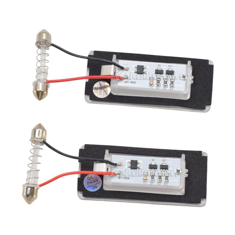 2Pcs LED Lights License Plate Light For Mini Cooper R56 R57 R58 R59 Built-In CAN-bus Resistor Error Free Waterproof 6000K White