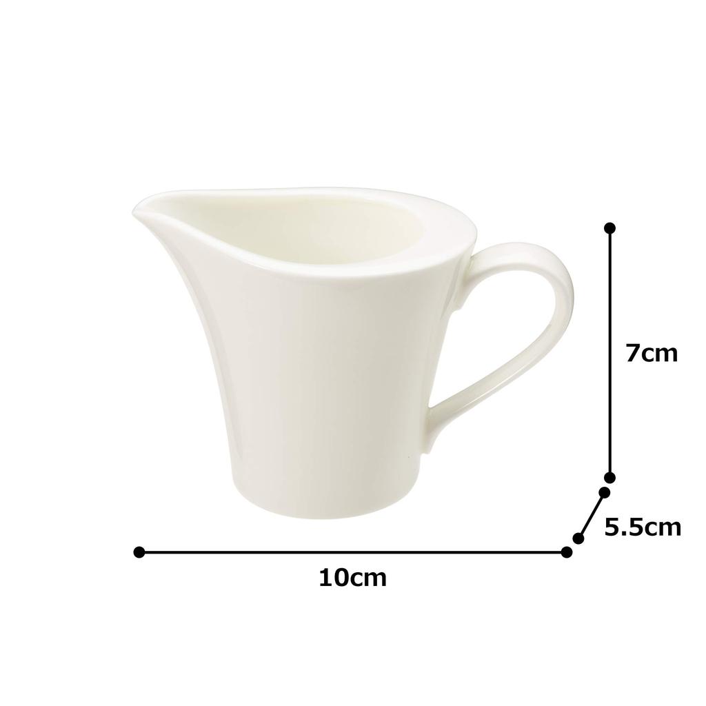 NARUMI Creamer, Flat Rim, White, 100cc, Made In Japan, 51030-4666