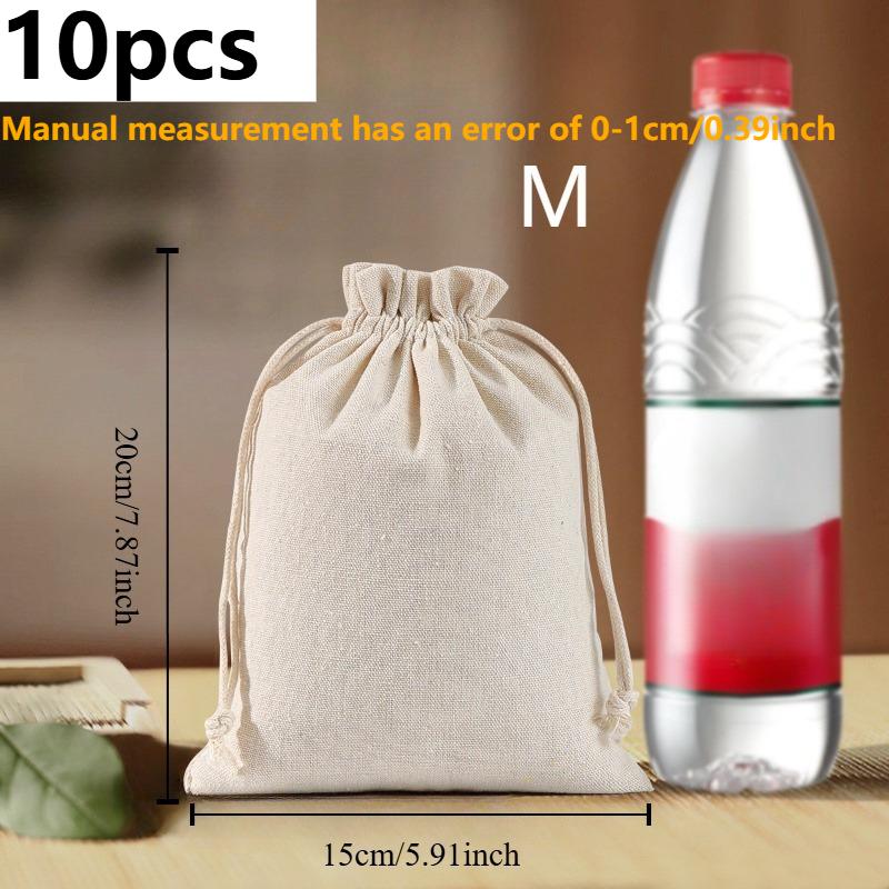 Canvas Drawstring Bag, Versatile Cotton & Linen Storage for Rice, Grains, Outdoor Travel, Shopping & Gifts, Retail Equipment