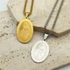 Katholische Jungfrau Maria Jesus Anhänger Halskette für Männer Frauen Edelstahl Goldfarbe Religiöses Amulett Kette Schmuck Geschenk NZZZ727