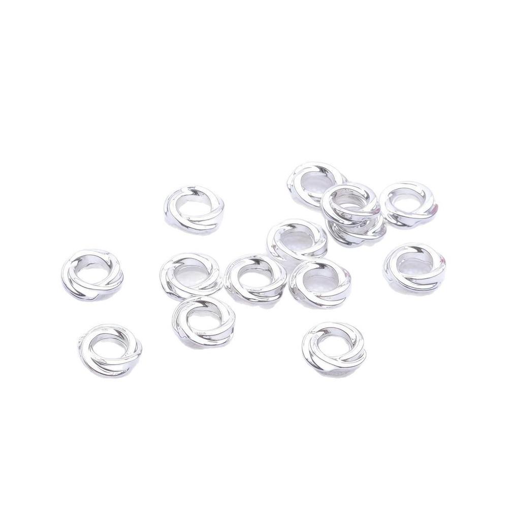 18K Gold Plated Colorfast Twisted Round Spacer Beads for DIY Jewelry and Handmade Bracelets, 4mm & 6mm.
