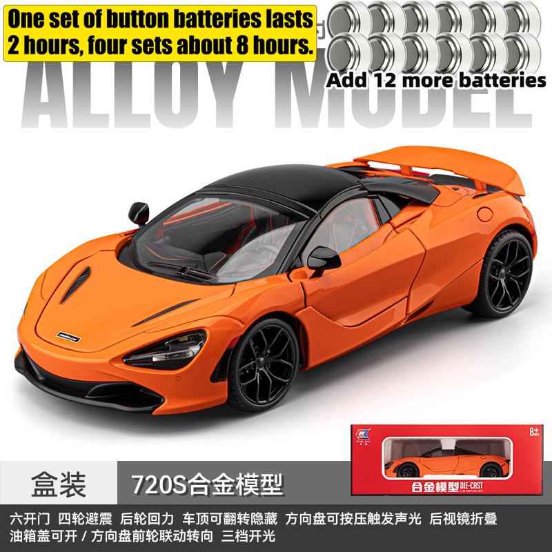 1:18 McLaren 720S Middenmotor Supercar Legering Sportwagen Model Diecast Metaal Hoge Simulatie Verzamelobject Auto Geluid En Licht Cadeau