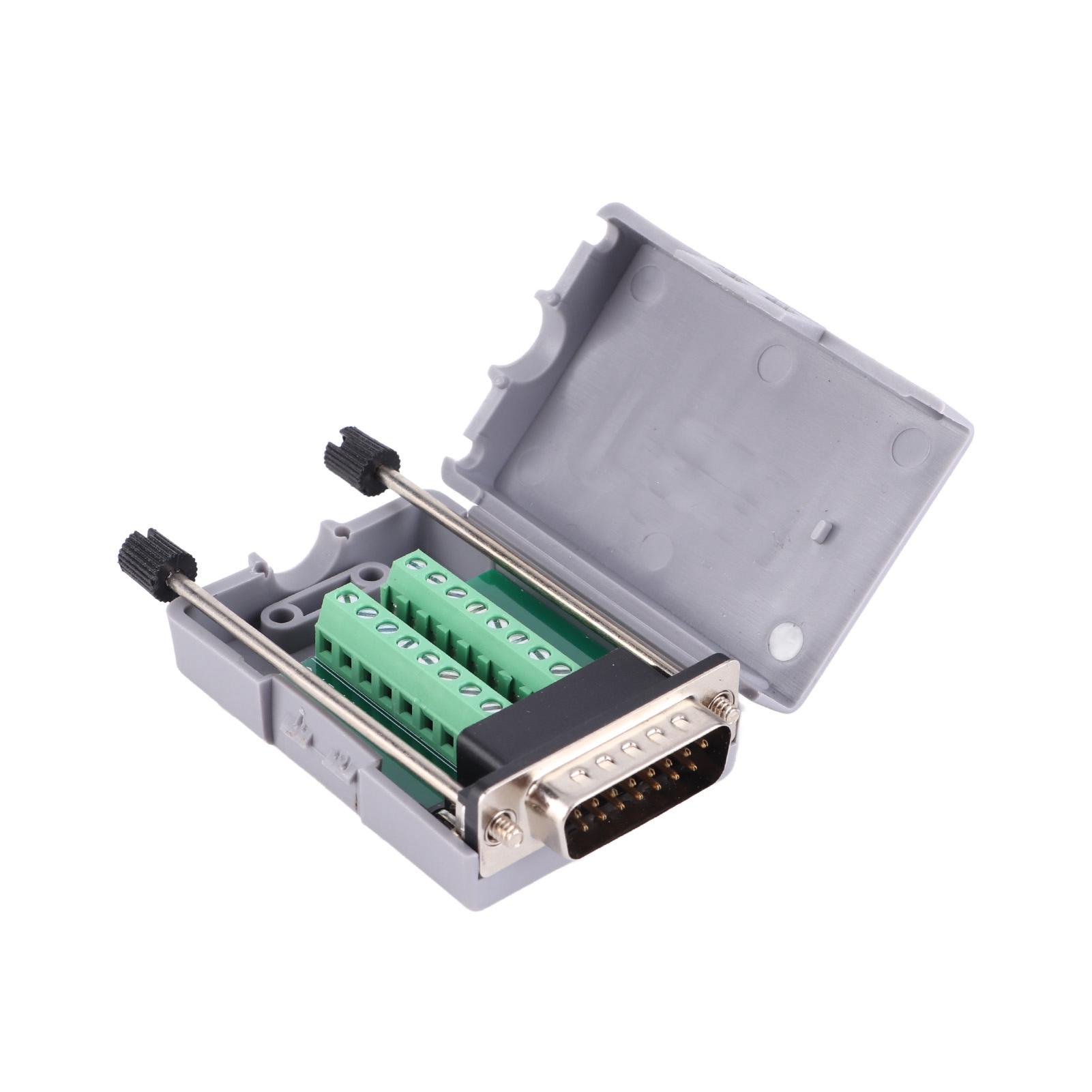 

Роз єм DB15 без пайки 15-контактна макетна плата DSUB Модуль адаптера терміналу для чоловіків з корпусом