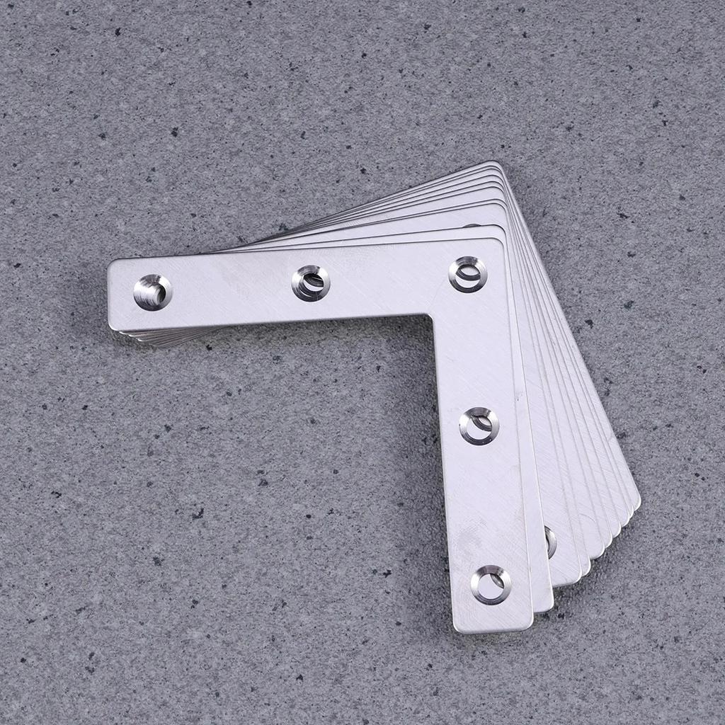 10 flat-angle brackets, L-shaped shelf brackets 50/80mm (1.97/3.15 inches), heavy-duty shelf brackets, right-angle brackets