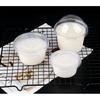 Set of 100 Disposable Dessert Cups with Lids, Large Capacity, Clear Plastic, for Pudding, Ice Cream, Jelly, and Sauces (Spherical Lid with Spoon, 300m