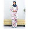 Fashion traditional clothing full body print rendering floral Kulang Pahang ladies Muslim suit comfortable and elegant ladies two piece suit