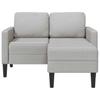 2 Seater L Shaped Sofa with Chaise Longue Cloud Grey 125 Cm Fabric