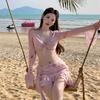 2025 Elegant Women's Bikini Swimsuit Set: Slimming, Belly-Covering, Pure Desire Style for Vacation & Hot Springs
