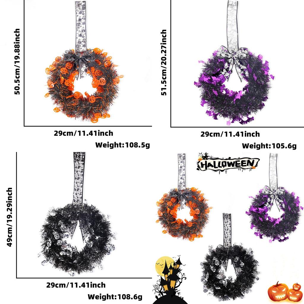Vibrant Polyester Halloween Garland With Pumpkin And Skeleton For Party Decor