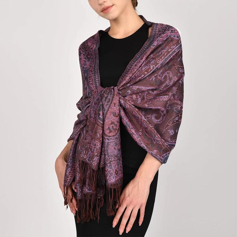 

Luxury Autumn Cashmere Pashmina Shawl Lady Wrap Warm Winter Scarves Design Print Female Foulard Cotton Stoles Scarf