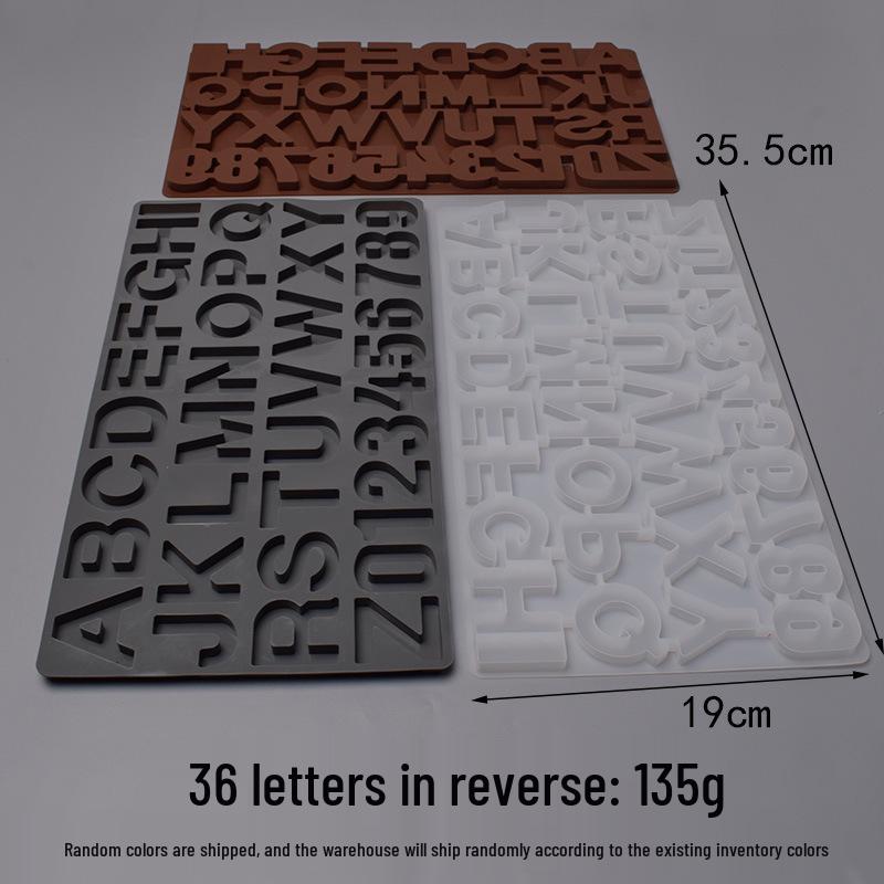 Silicone English Letter Chocolate & Cookie Baking Mold Epoxy DIY.