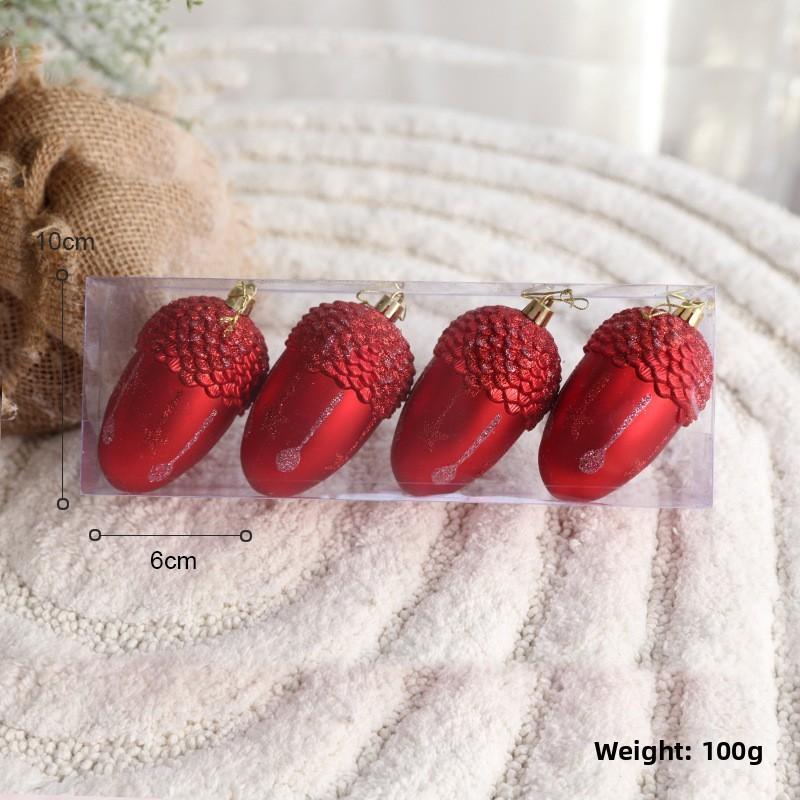 Dekorationen Weihnachtsbaum-Set mit PVC-Eichel-Zapfen-Ornamenten für Festlichkeiten