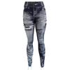 Schlanke Damen-Leggings, Faux-Denim-Jeans, hohe Taille, elastische Hosen, Push-Up-Hose