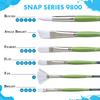 Princeton Snap Paint Brush 9850 Angle Shader Watercolor/Acrylic SET-3 (Round 0/2/6, 3/4)
