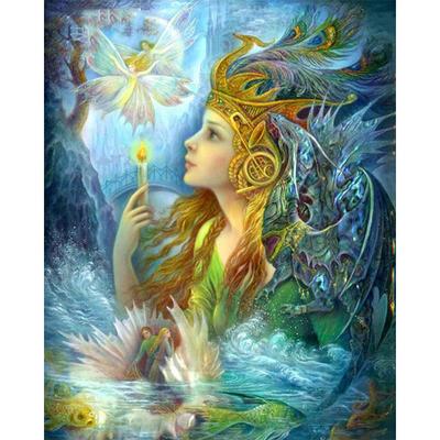 5D DIY diamantová malba Fantasy Mystery Girl Západ slunce Diamantové vyšívání Kompletní sady mozaik Křížkový steh Domácí dekorace Ručně vyráběné dárky