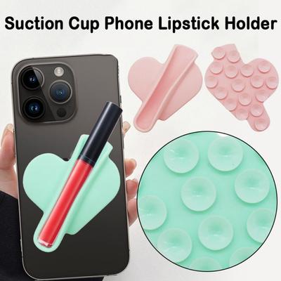 Silikon-Handy-Lippenstifthalter Saugnapf Schutzhülle Stabile Lipgloss-Rückseite Halter Damen Mädchen