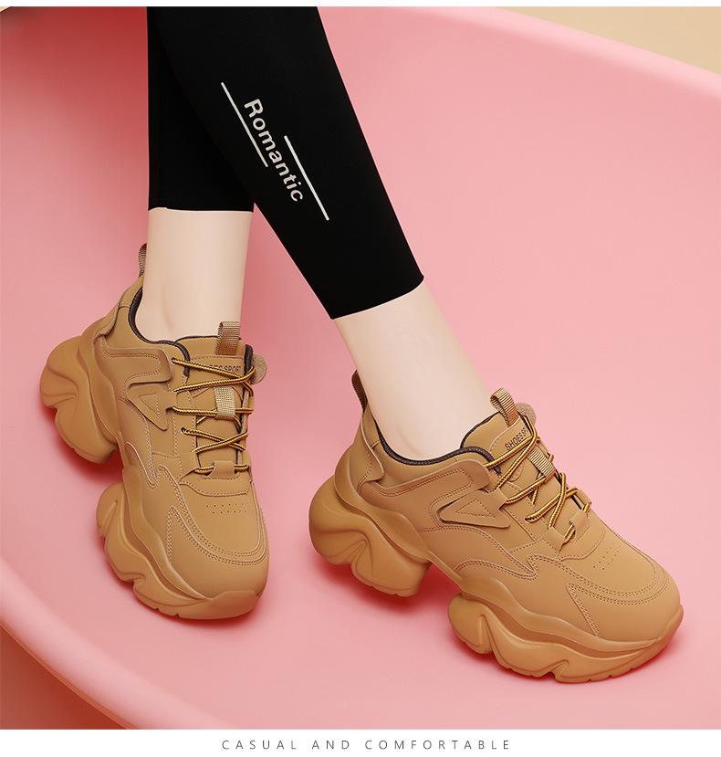 Damen Schwarze Dad Shoes, Herbst/Winter 2025, Dicke Sohle, Modische Höhenverstärkung mit Plus-Samt, Kleine Füße Lässige Sneaker.